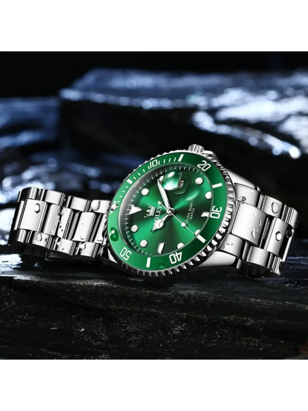 Luxury Men's Waterproof Quartz Watch - Big Stainless Steel Analog Timepiece